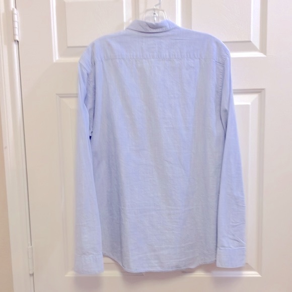 H & M Regular Fit Oxford Light Blue Shirt Size Medium - Picture 4 of 6